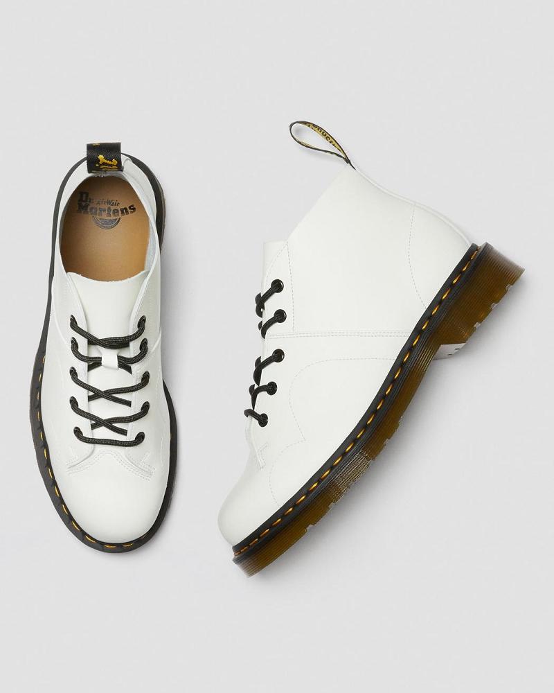 White Men's Dr Martens Church Smooth Leather Monkey Boots | CA 549PJJ